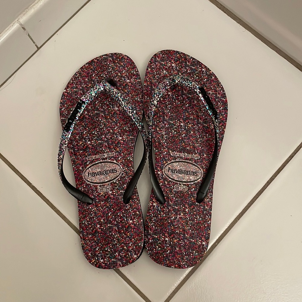 Havainas rainbow glitter sandals